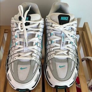 Nike Air Max Sneakers in White, Gray, and Teal